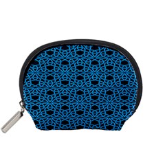 Triangle Knot Blue And Black Fabric Accessory Pouches (Small) 