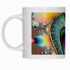 Rainbow Fractal White Mugs
