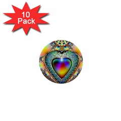 Rainbow Fractal 1  Mini Buttons (10 pack) 