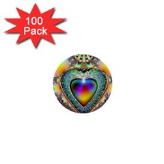 Rainbow Fractal 1  Mini Buttons (100 pack) 