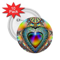 Rainbow Fractal 2.25  Buttons (10 pack) 