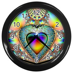 Rainbow Fractal Wall Clocks (Black)