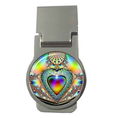 Rainbow Fractal Money Clips (Round) 