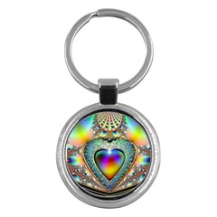 Rainbow Fractal Key Chains (Round) 