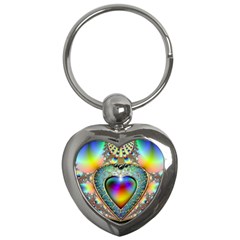 Rainbow Fractal Key Chains (Heart) 