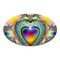 Rainbow Fractal Oval Magnet