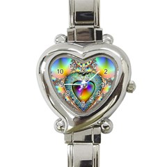 Rainbow Fractal Heart Italian Charm Watch