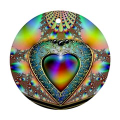 Rainbow Fractal Round Ornament (Two Sides)
