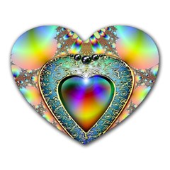 Rainbow Fractal Heart Mousepads