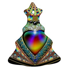 Rainbow Fractal Christmas Tree Ornament (Two Sides)