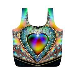 Rainbow Fractal Full Print Recycle Bags (M) 