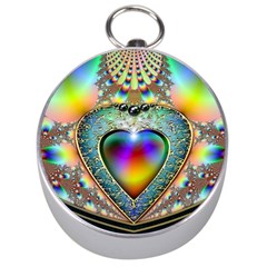 Rainbow Fractal Silver Compasses