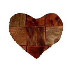 Barnwood Unfinished Standard 16  Premium Flano Heart Shape Cushions