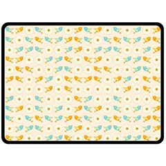 Birds And Daisies Fleece Blanket (large)  by linceazul