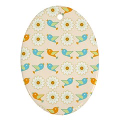 Birds And Daisies Ornament (oval) by linceazul