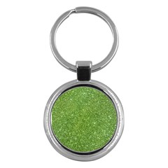 Green Glitter Abstract Texture Key Chains (round) 