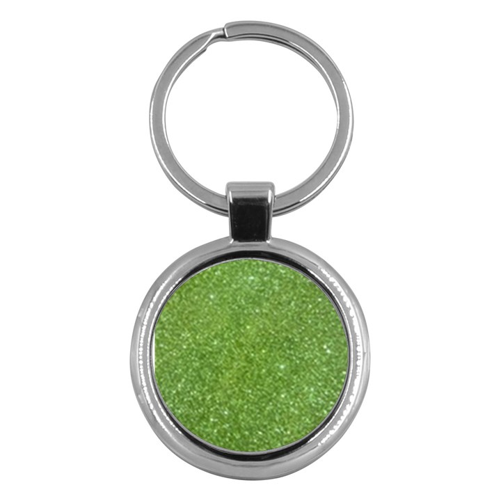 Green Glitter Abstract Texture Key Chains (Round) 