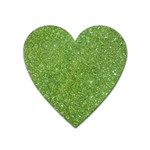 Green Glitter Abstract Texture Heart Magnet Front