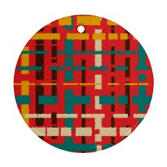 Colorful Line Segments Ornament (round) by linceazul