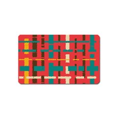 Colorful Line Segments Magnet (name Card) by linceazul