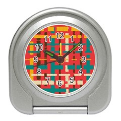 Colorful Line Segments Travel Alarm Clocks by linceazul