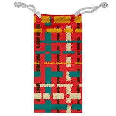 Colorful Line Segments Jewelry Bag by linceazul