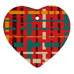 Colorful Line Segments Heart Ornament (Two Sides) Front
