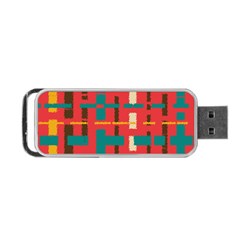 Colorful Line Segments Portable Usb Flash (one Side) by linceazul