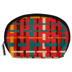 Colorful Line Segments Accessory Pouches (large)  by linceazul