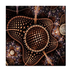 Brown Fractal Balls And Circles Tile Coasters