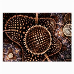 Brown Fractal Balls And Circles Large Glasses Cloth