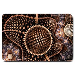 Brown Fractal Balls And Circles Large Doormat 