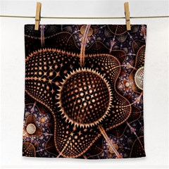 Brown Fractal Balls And Circles Face Towel