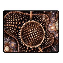 Brown Fractal Balls And Circles Fleece Blanket (Small)