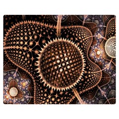 Brown Fractal Balls And Circles Double Sided Flano Blanket (Medium) 