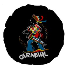 Carnaval  Large 18  Premium Flano Round Cushions by Valentinaart