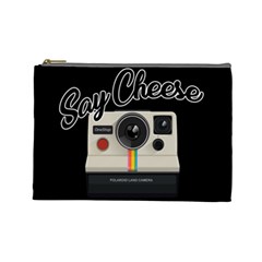 Say Cheese Cosmetic Bag (large)  by Valentinaart