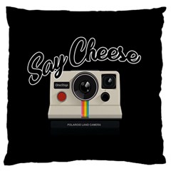 Say Cheese Large Flano Cushion Case (one Side) by Valentinaart