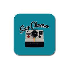 Say Cheese Rubber Square Coaster (4 Pack)  by Valentinaart