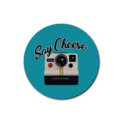 Say Cheese Rubber Round Coaster (4 Pack)  by Valentinaart