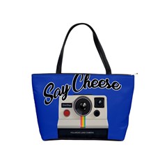 Say Cheese Shoulder Handbags by Valentinaart