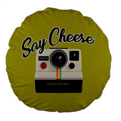 Say Cheese Large 18  Premium Flano Round Cushions by Valentinaart