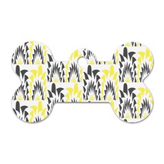 Tricolored Geometric Pattern Dog Tag Bone (Two Sides)