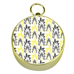 Tricolored Geometric Pattern Gold Compasses