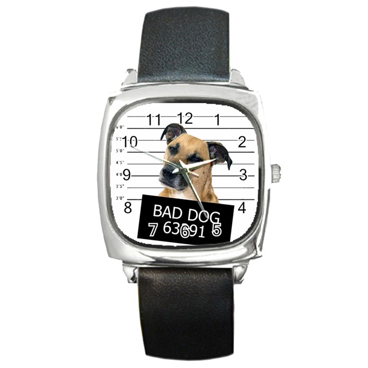 Bad dog Square Metal Watch