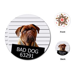 Bad Dog Playing Cards (round) 