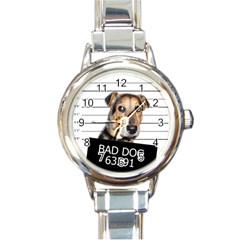 Bad Dog Round Italian Charm Watch by Valentinaart