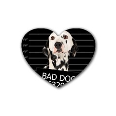 Bad Dog Rubber Coaster (heart)  by Valentinaart