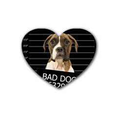 Bad Dog Rubber Coaster (heart)  by Valentinaart