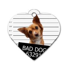 Bad Dog Dog Tag Heart (one Side) by Valentinaart